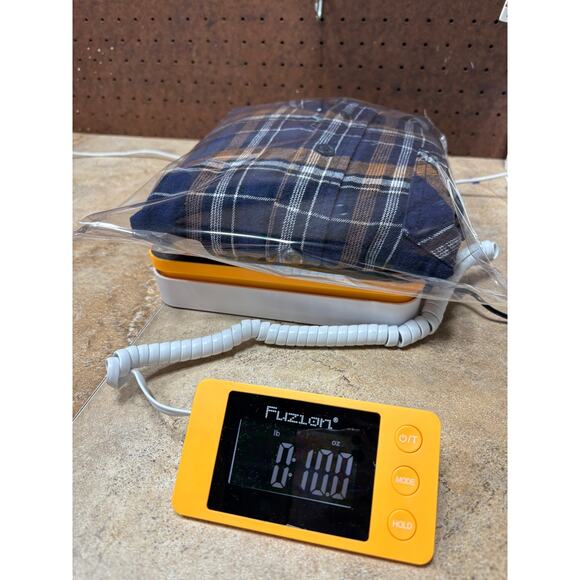 Weatherproof Vintage Flannel Shirt Blue & Gold Plaid Size M - Picture 6 of 6